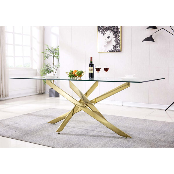 Mercer41 Glass Dining Table Wayfair